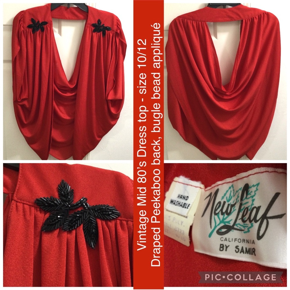 Sexy Vtg 1980’s Open Back Cape, Bead appliqué